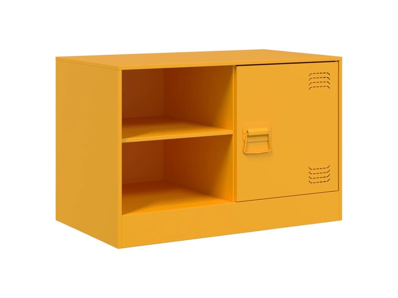  Meuble tv - banc tv - meuble de rangement jaune moutarde 67x39x44 cm acier  - Conforama A