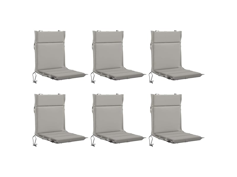  Lot de 6 coussins de chaise à dossier haut gemert gris cf59380  - Conforama A