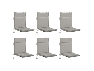 Lot de 6 coussins de chaise à dossier haut gemert gris cf59380