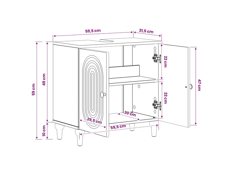  Meuble sous lavabo de salle de bain alkmaar sonoma gris cf64811  - Conforama E