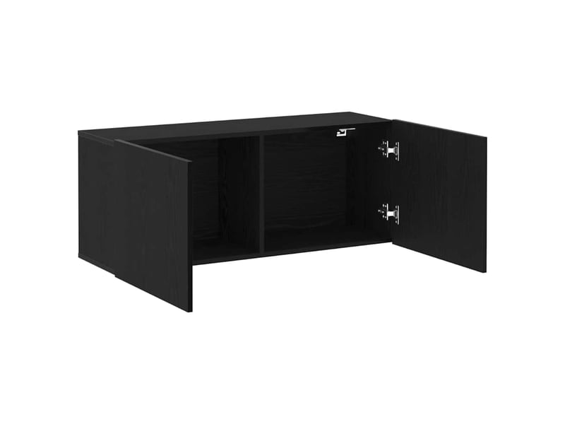  Ensemble meuble tv - banc tv - meuble de rangement 100 x 30 x 41 cm chêne noir  - Conforama E