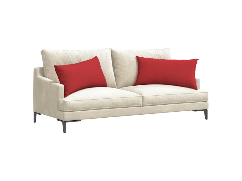 Lot de 2 coussins de canapé, coussins décoratifs tissu rouge 80 x 40 cm cf58948 - Conforama C