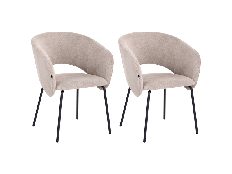 Lot de 2 chaises de salle à manger blakely tissu taupe  - Conforama A