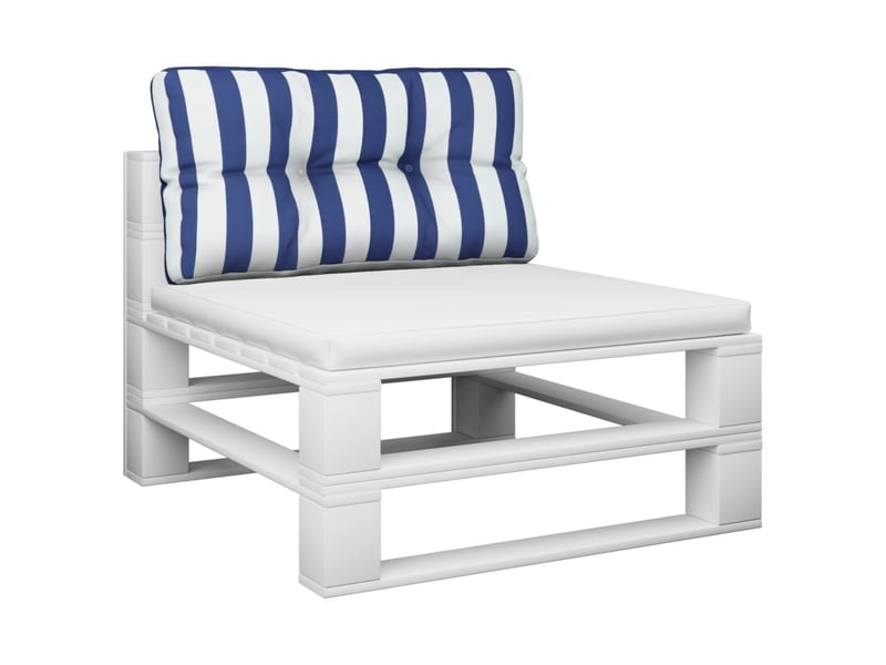  Coussin de palette, coussin de chaise, coussin de canapé rayures bleues et blanches 80x40x12 cm tissu cf55425  - Conforama C