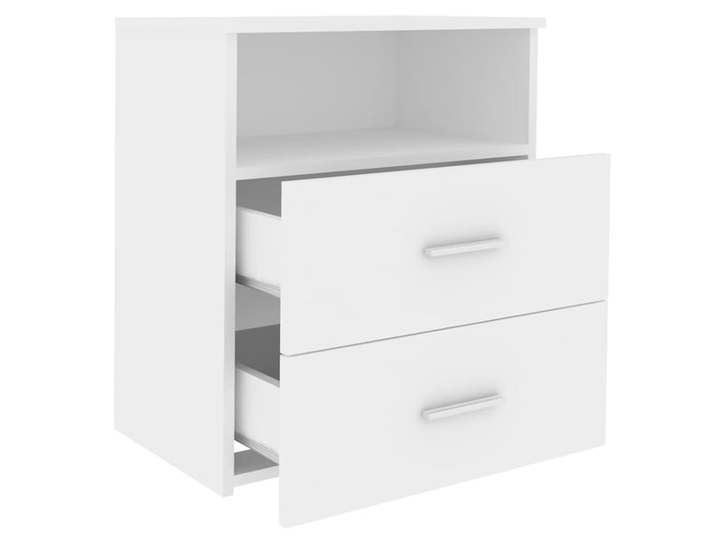  Lot de 2 tables de chevet - cabinet de chevet - table de nuit blanc 50x32x60 cm  - Conforama D
