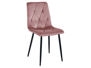 Lot de 2 chaises libra en velours rose antique et métal noir