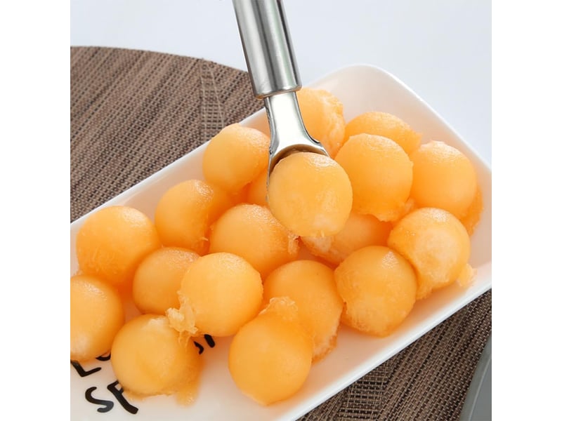  Cuillère à melon, cuillère à glace, cuillère à boules, cuillère à melon inox, cuillère de boule de fruits de cuisine, 18 x 3.1 cm cuillère parisienne - grey silver  - Conforama D