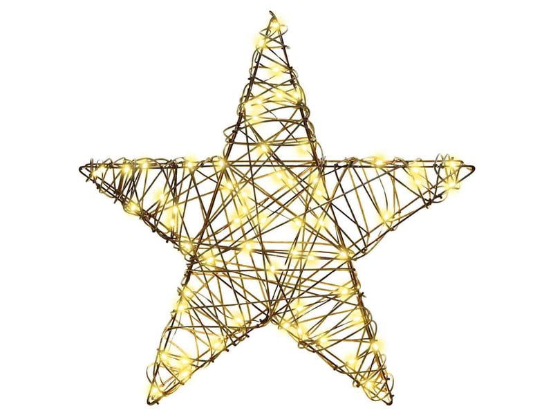  Étoile en 3d 50 led blanc chaud 55 x 52.5 x 9 cm rotin cf62171  - Conforama E