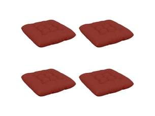 Lot de 4 coussins de siège, coussins d'assise vianen 100 % polyester rouge cf60841