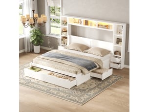 Lit pont 140x200 cm MODENVIE coloris blanc
