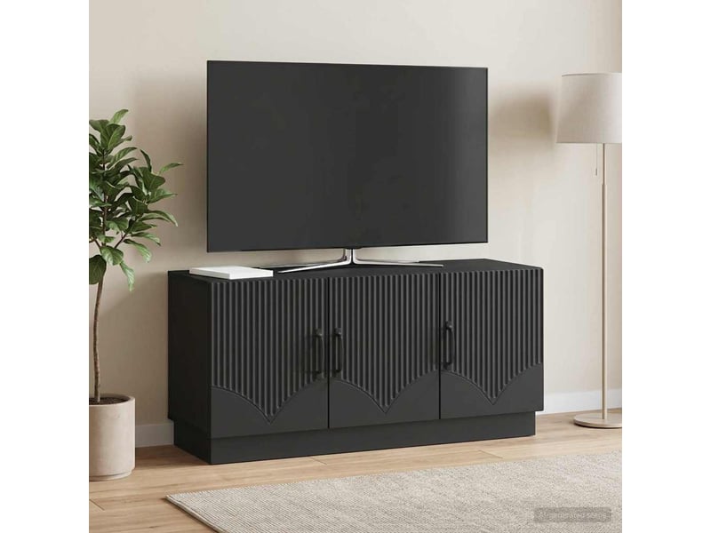  Meuble tv - banc tv - meuble de rangement noir 99 x 34,5 x 47 cm bois d'ingénierie  - Conforama B