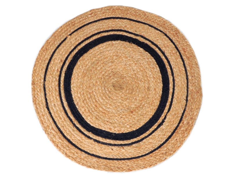 Tapis rond en jute tressé naturel, 80 cm, dylrev 69001 - Conforama C