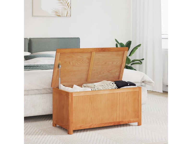 Boîte de rangement, coffre de rangement 90x45x45 cm bois de chêne massif - Conforama C