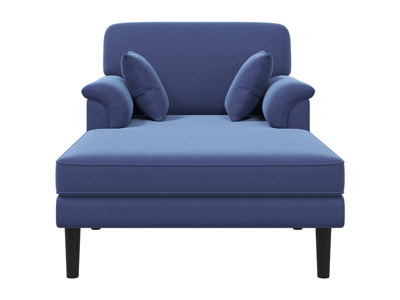  Chaise longue, chaise de salon bleu police velours cf28537  - Conforama C