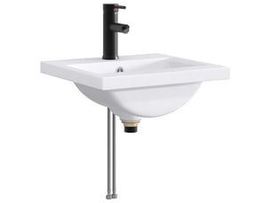 Lavabo de salle de bain avec robinet et évacuation noir mat shl8525
