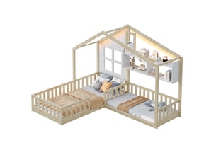 Lit cabane 90x200 cm VIVRYN   coloris bicolore