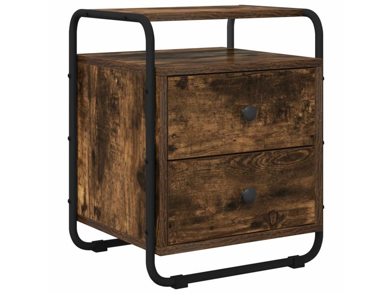 Table de chevet - cabinet de chevet - table de nuit chêne fumé bois d'ingénierie - Conforama A