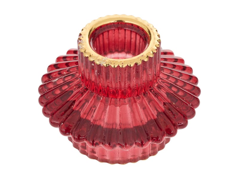  Photophore de noël en verre réversible rouge et vert  - Conforama A