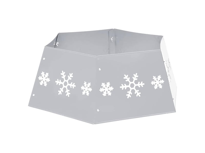  Jupe de sapin de noël argenté et blanc ø68x25 cm  - Conforama D