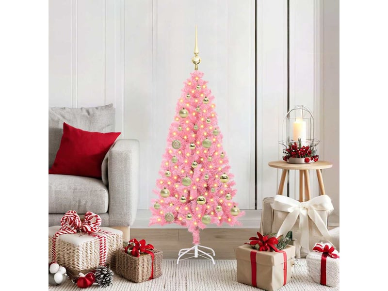  Sapin de noël, arbre de noël rose 120 cm pvc shl9106  - Conforama B