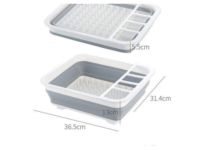  Égouttoir à vaisselle pliable avec porte-ustensiles – pour la maison ou le camping  - Conforama B