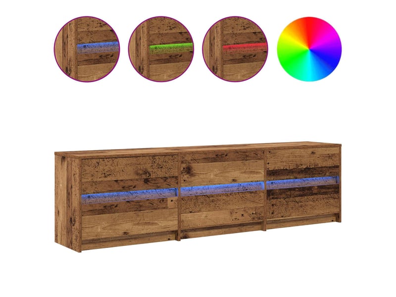 Meuble tv moderne, banc tv 180x34x50 cm bois ancien bois d'ingénierie - Conforama D