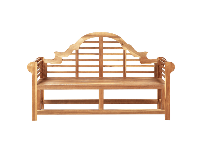 Banc avec coussin d'assise marlboro 180 cm acacia blanc cassé - Conforama D