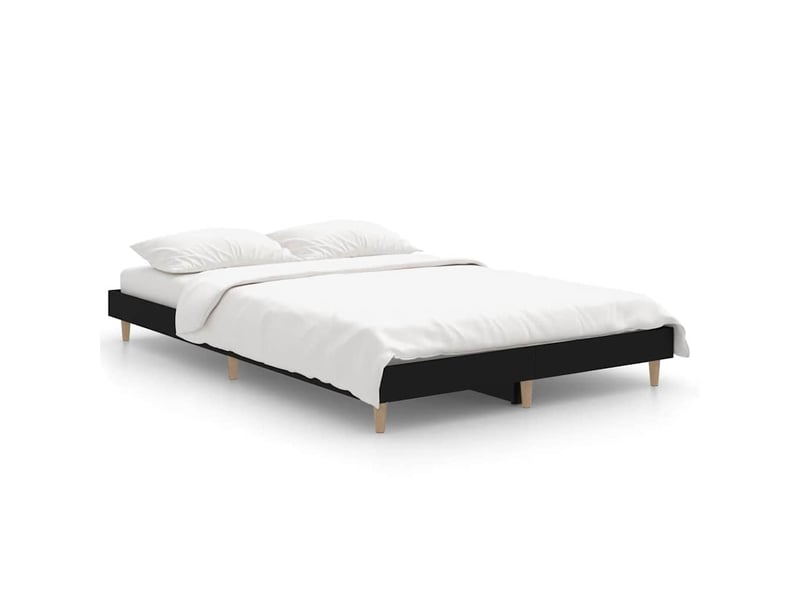  Lit double- lit adulte -  cadre de lit sans matelas noir 120x190 cm bois d'ingénierie  - Conforama A