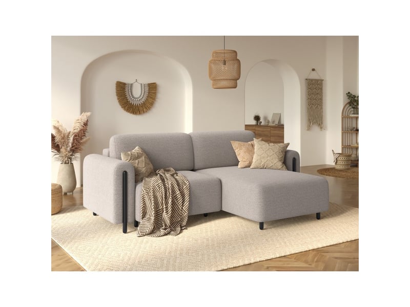 Canapé d'angle convertible arvessa beige chenille – angle droit - Conforama B