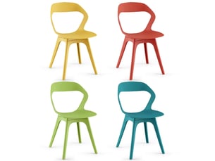 Lot de 4 chaises salle à manger 48 x 54 x 81 cm confort assise ergonomique design multicoloré en pp 20_0018228