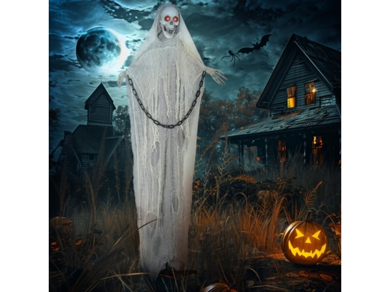  Décoration halloween faucheuse 183 cm, led et son, bras et tête réglables, taille réelle  - Conforama D