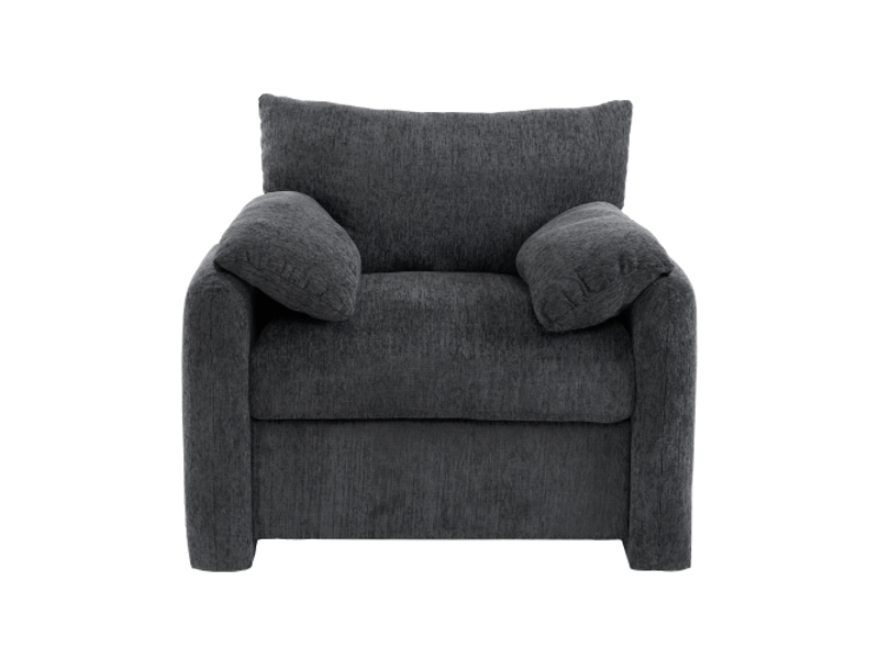  Grand fauteuil design en tissu chenille – siège décoratif pour salon ou chambre, confort simple  - Conforama A