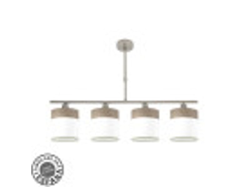  Lampe de plafond fabrilamp cloe nickelblanc-bois gris 4 x e14 hauteur réglable 44-61 cm 75x14 cm 175454083 - Conforama B