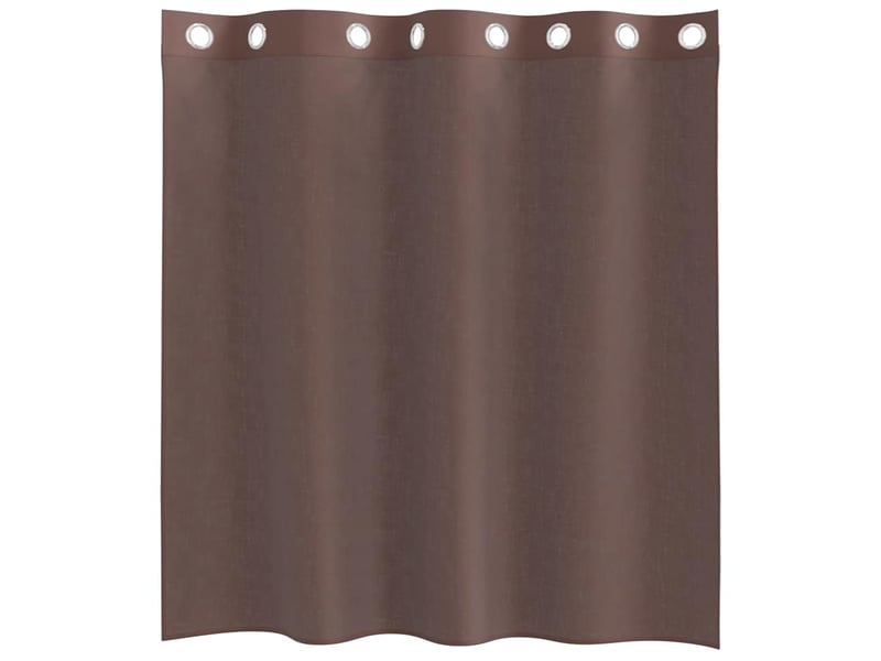 Lot de 2 rideaux en voile, voilages avec œillets marron 140x140 cm cf44374 - Conforama D