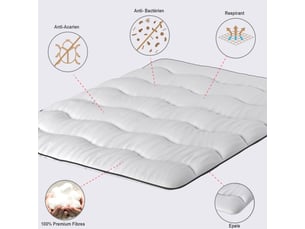 Casabel surmatelas nuage 150 x 200 cm en microfibre, confort optimal, moelleux et respirant