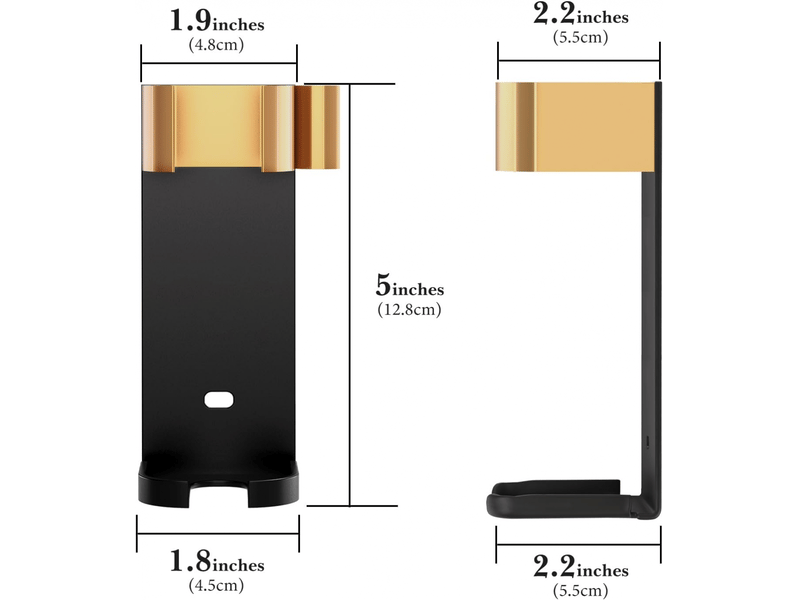 Lot de 2 supports muraux pour sèche-cheveux de diamètre inférieur à 4,5 cm, supports de suspension - Conforama B