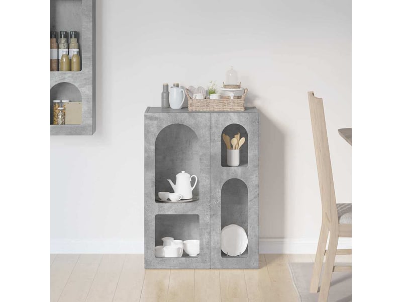  Buffet - bahut - meuble de rangement elst gris béton 59 x 35 x 80,5 cm bois d'ingénierie  - Conforama D