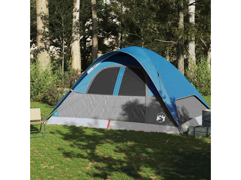 Tente de camping, tente familiale à dôme 6 personnes bleu imperméable shl31275 - Conforama C