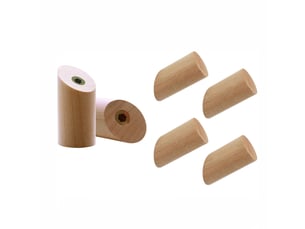 Lot de 6 crochets muraux en bois pour suspendre des manteaux, crochet porte manteau mural bois (3 x 6 cm) pour vêtements écharpes, marron