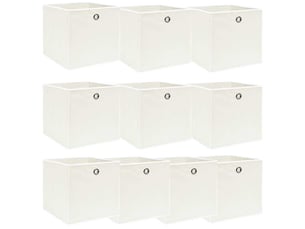 Boîtes de rangement 10 pcs blanc 32x32x32 cm tissu