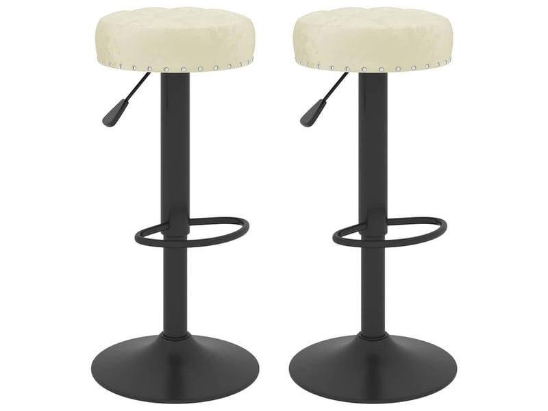  Lot de 2 tabouret de bar, chaise de bar crème velours shl2802  - Conforama A