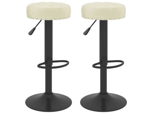 Lot de 2 tabouret de bar, chaise de bar crème velours shl2802
