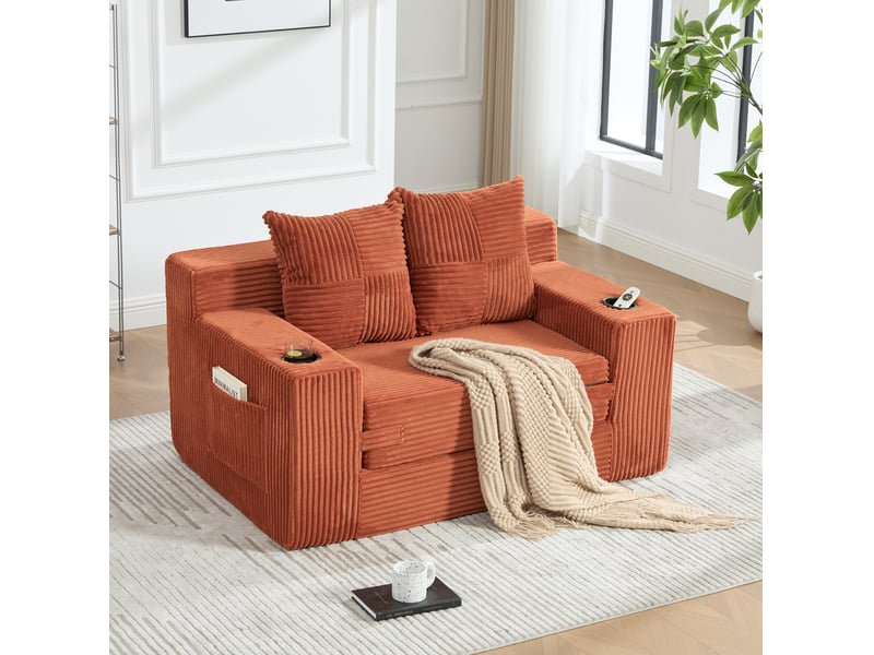 Canapé-lit 2 places avec poches latérales 151 x 133 cm evryae - Conforama C