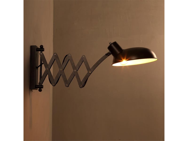 Applique murale bras articulé - 1 lumière noir pour salon chambre cuisine salle à manger - Conforama D