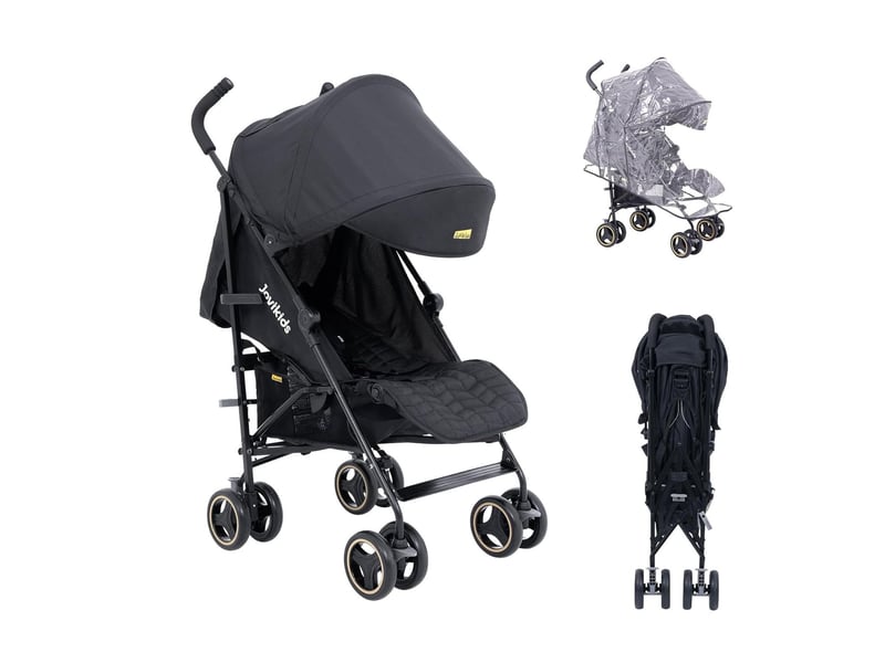 Poussette canne pliable 51x81x104,5 cm jusqu'à 22 kg métal noir - Conforama A