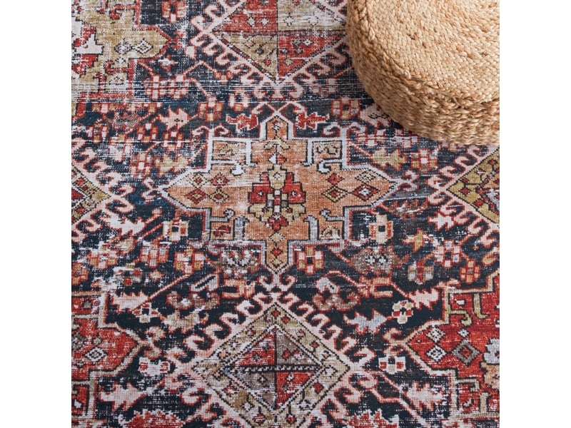 Tapis bleu marinerouille 183 x 183 cm  - Conforama D