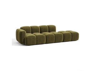 Canapé droit fixe PREMIUM INTERIORS CMOAG335VTTVV 4 places Velours vert