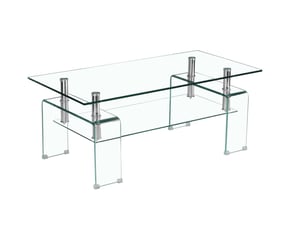 Table basse rectangulaire coloris transparent STILVORA - 55 cmx100 cm