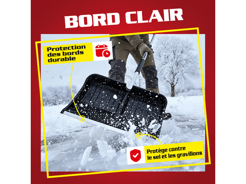  Pelle à neige 49cm manche télescopique 122,5 à 155,5cm bord métallique déneigement  - Conforama B