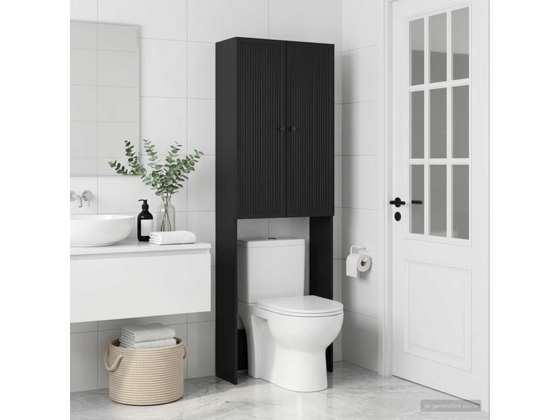  Armoire de toilette, meuble de toilette ede noir 66x25.5x190 cm  - Conforama B